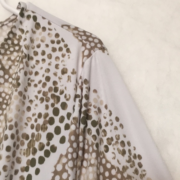 CHICO’S “Easy Wear” Packable Wrinkle Free Poly Jersey Knit 3/4 Sleeve Tie Front - Picture 7 of 16